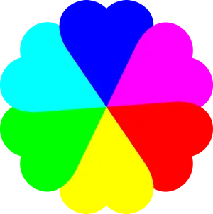 Colorful Heart Spectrum Graphic PNG image
