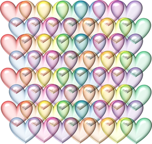 Colorful Hearts Array Valentines Background