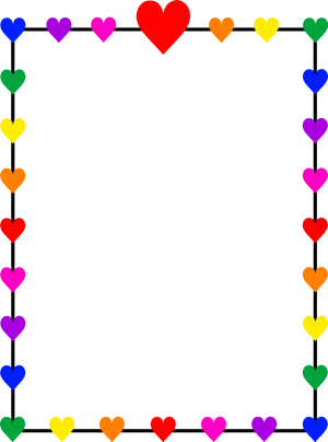 Colorful Hearts Border Design PNG image