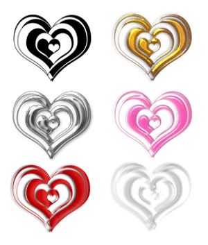 Colorful Hearts Collection PNG image