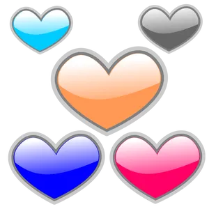 Colorful Hearts Collection PNG image