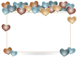 Colorful Hearts Frame PNG image