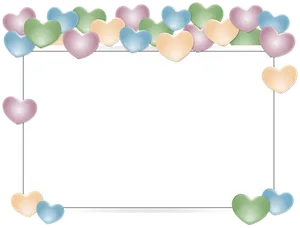 Colorful Hearts Frame