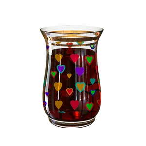 Colorful Hearts Glass Pitcher PNG image
