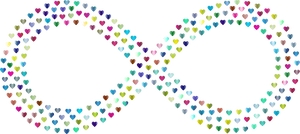 Colorful Hearts Infinity Symbol PNG image