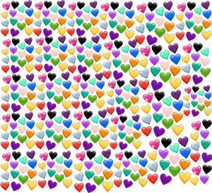 Colorful Hearts Pattern Background PNG image