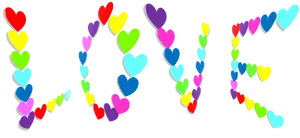 Colorful Hearts Valentine Love PNG image