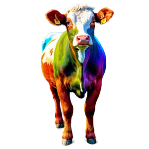 Colorful Heifer Art Png 06282024 PNG image