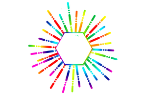 Colorful Hexagon Explosion
