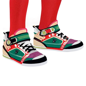 Colorful High Top Sneakers PNG
