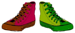 Colorful High Top Sneakers Illustration PNG image
