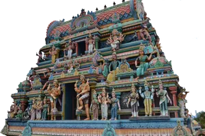 Colorful_ Hindu_ Temple_ Gopuram PNG image