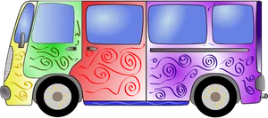 Colorful Hippie Van Illustration PNG image