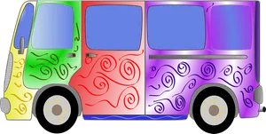 Colorful Hippie Van Illustration PNG image