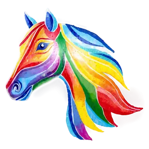 Colorful Horse Head Mural PNG Fgf58 PNG