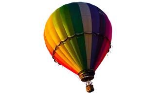 Colorful Hot Air Balloon Against Dark Background PNG image