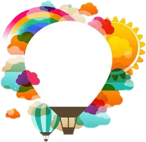 Colorful Hot Air Balloon Creative Backdrop PNG image