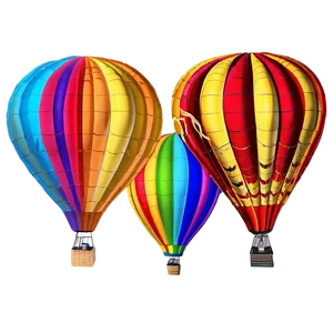 Colorful Hot Air Balloons Photo PNG 22