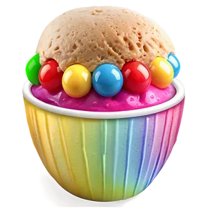 Colorful Ice Cream Cup PNG 06262024