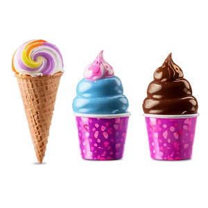 Colorful Ice Cream Cup PNG 50