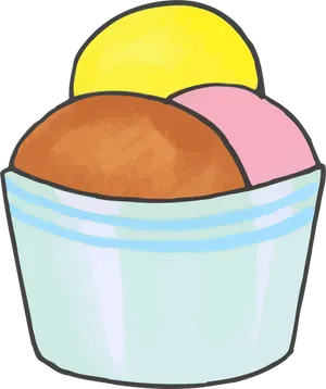 Colorful Ice Cream Scoops Clipart PNG image