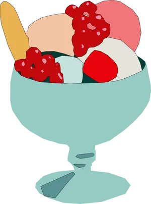 Colorful Ice Cream Sundae Clipart PNG image