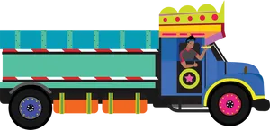 Colorful Indian Truck Art PNG