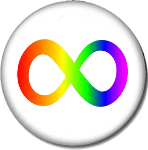 Colorful Infinity Symbol Button PNG image