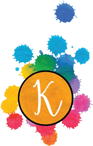 Colorful Ink Splatter Logo K PNG image