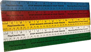 Colorful Invasive Species Awareness Rulers PNG image