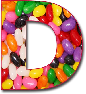 Colorful Jelly Beans Letter D Shape PNG image
