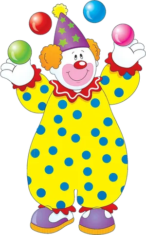 Colorful Juggling Clown Cartoon PNG image