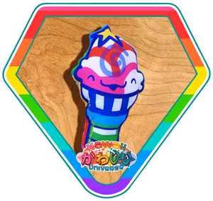 Colorful Kawaii Ice Cream Cone Artwork PNG image