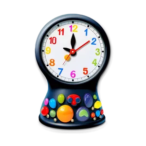 Colorful Kids Clock PNG 04292024