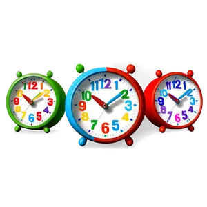 Colorful Kids Clock PNG Keo