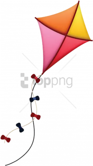 Colorful Kite Against Textured Background PNG