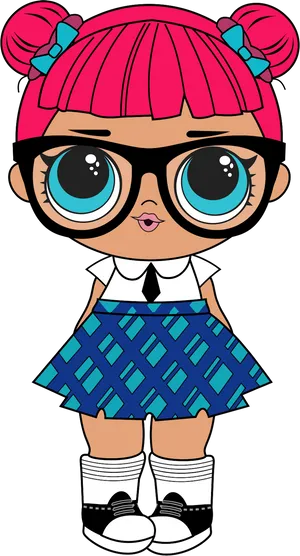 Colorful L O L Doll Cartoon PNG image