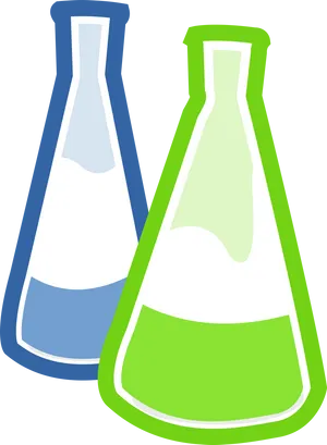 Colorful Laboratory Flasks PNG image