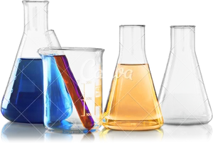 Colorful Laboratory Glassware PNG image