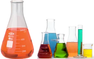 Colorful Laboratory Glassware PNG image