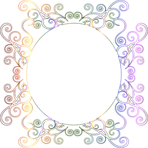 Colorful Lace Frame Design PNG image