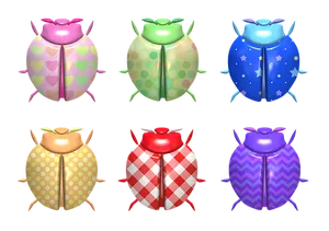 Colorful Ladybug Collection PNG image
