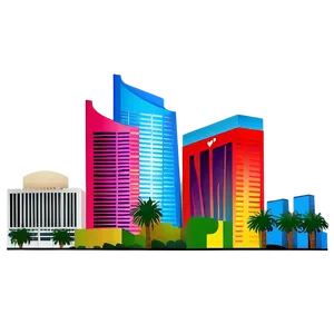 Colorful Las Vegas Skyline Png 06252024 PNG image