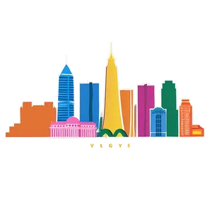 Colorful Las Vegas Skyline PNG 06252024