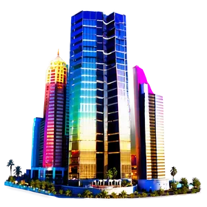 Colorful Las Vegas Skyline Png Opn11 PNG image