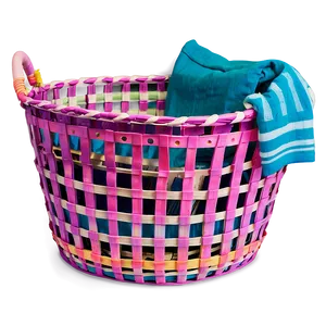 Colorful Laundry Basket For College PNG Biv