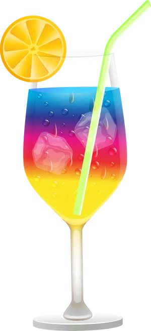 Colorful Layered Cocktail Illustration PNG image