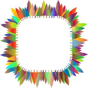 Colorful Leaf Frame Graphic PNG image