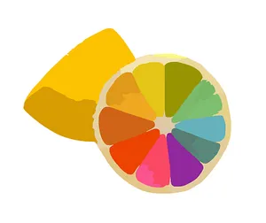 Colorful Lemon Wheel Illustration PNG image