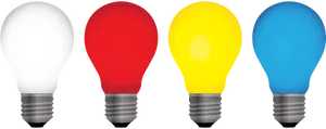 Colorful Light Bulbs Idea Concept PNG image